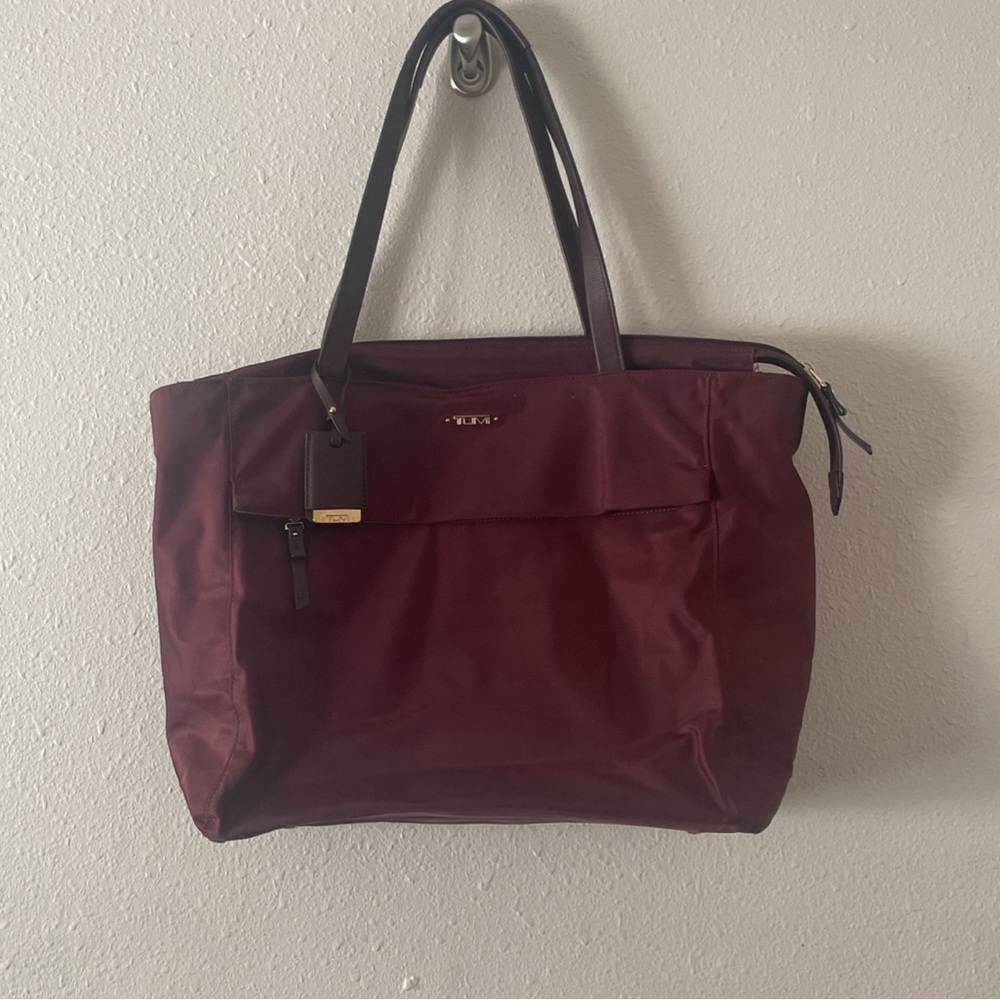 Tumi Burgundy Nylon Tote